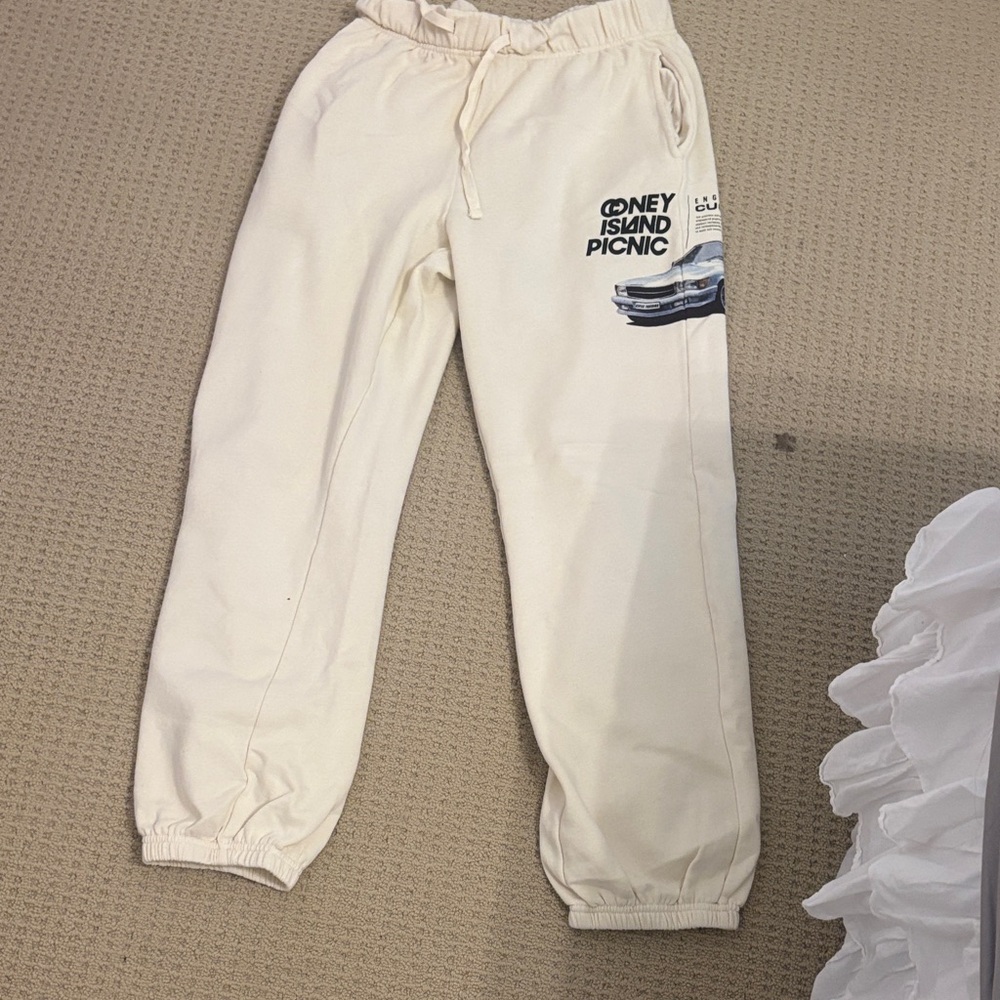 PacSun Off-White Graphic Joggers